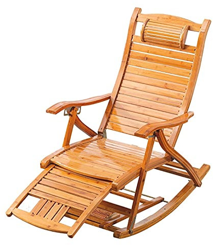 Zero-Gravity-Stuhl,Schwerer Bambus-Klapp-Liegestuhl,Faltbarer Schaukelstuhl,Sonnenliege-Stühle,Terrassen-Schaukelstühle for schwere Erwachsene und ältere Menschen,Holz-Schaukelliegen im Freien ( Color