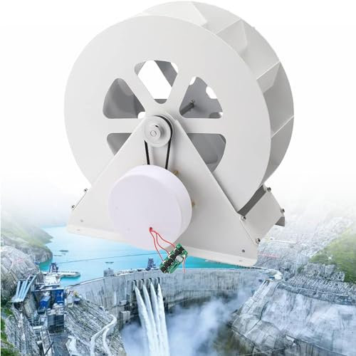 ANXYYDS Generador de turbina hidroeléctrica,Rueda hidráulica,Central hidroeléctrica,Generación de energía Tipo Disco de Baja Velocidad,Rueda hidráulica y eólica al Aire Libre,100W