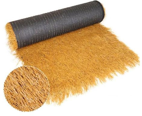 Rollo de paja, techo de paja sintética, decoración de barra tiki en méxico, terraza de vallas de jardín de rollo de paja artificial ignífuga, hierba ciega de pato, artesanía DIY de arte c(Size:0.5*1m)