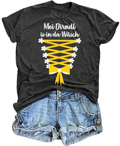 tiorhooe Oktoberfest T Shirt Damen Dirndl Shirt Frauen Trachtenshirt Trachten Tshirt