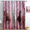 Rosa Vorhänge Fotografie Weißes Pferd Kirschblüten Gardinen mit Ösen Vorhang Blickdicht Verdunklungsvorhänge Schiebevorhänge Schlafzimmer Wohnzimmer & Kinderzimmer Blackout Curtain 2er Set 166 x 75 cm