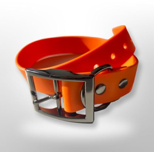 SNIFFLS Premium Hundehalsband große Hunde, orange - Große Hunde (L) - Verstellbar, leicht, robust - einfach mit Wasser reinigen!
