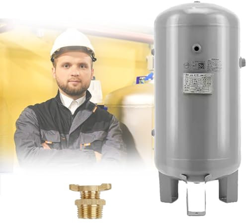 Air Compressor Reservoir Tank Vertical Air Receiver Tank with Drain Valve & Bracket, Floor Gas Tank Emergency/Compressed Air Tank 50 60 100 L, Industrial High Pressure Air Storage Tanks(100 L/26.4 Ga