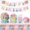 ISABELLA MOON Spider Princess Frozen Tableware Set Birthday Celebration Party Set Birthday Decoration Set for Happy Banner, Plates, Cups Set,Napkins,Tablecloths for 20 Guests (Princess)