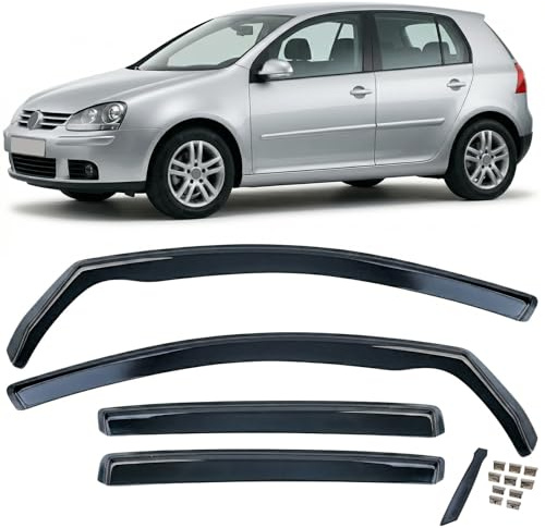 Windabweiser Regenabweiser 4-teilig Schwarz getönt für VW Golf 5 2004-2009
