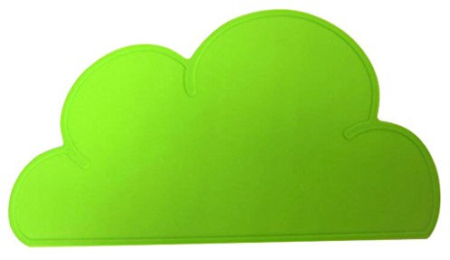 Addfun®Kids Silikon Wolke Platzdeckchen Non Slip Tischset Schutz Speise Dekoration tragbar Baby Tischsets,Grün