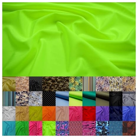 Fabrics-City neongelb hochelastisch Stoff badeanzugstoff Jersey 4 way Stretch Fabric Bademode Schwimmstoff Sport Elasthan zum nähen Bikinistoff Material für Beachwear, 4008