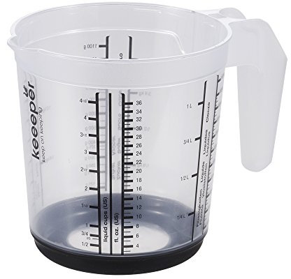 keeeper Caraffa Graduata con Sistema Antiscivolo, 1 L, Massimo, Grigio Grafite