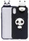 DasKAn Karikatur 3D Panda Silikon Hülle für iPhone XR, Lustig Süße Tiere Muster Ultra Dünn Schlank Matt Weich Gummi Rückseite Handyhülle Stoßfest Kratzfest Flexibel Schutzhülle,Schwarz#2