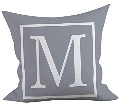 FeiliandaJJ Pillowcase Grau Buchstaben Drucken Kissenhülle Kopfkissenbezug Rechteckig Dekoration Kissenbezug Super weich Sofakissen für Wohnzimmer Sofa Bed Home,45x45cm (M)