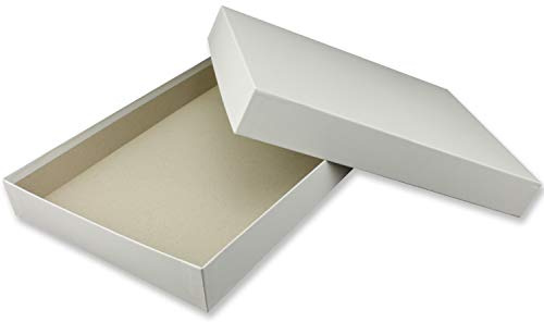Hochwertige Aufbewahrungs- und Geschenkboxen - 20 Stück - DIN A5 - weiss bezogen - 215 x 154 x 40 mm