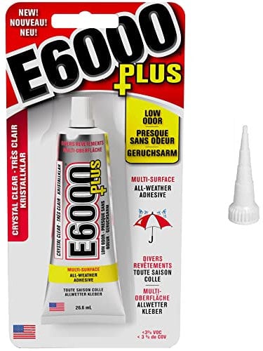 E6000 Plus - Colla e ugello originale per tessuti, legno, gioielli, vetro, gemme, perline adesive 26.6ml