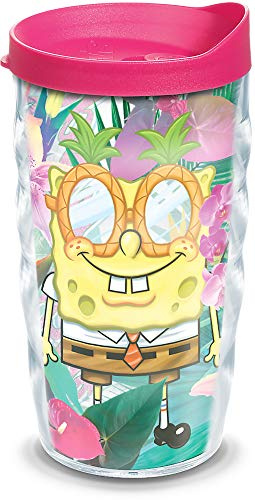 Tervis Nickelodeon™ – SpongeBob Schwammkopf hergestellt in den USA, doppelwandig, isoliert, Reisebecher, hält Getränke kalt und heiß, 284 ml, gewellt, tropisch