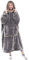 Waitu Tragbare Decke Sweatshirt für Damen und Herren, super warm und gemütlich, große Decke, Hoodie, Dicke Flanelldecke mit Ärmeln und riesiger Tasche – Grau