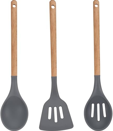 Set 3pc utensilios de cocina silicona madera, Colección Daimiel de la marca San Ignacio