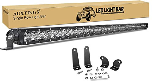 AUXTINGS 50 Zoll 240W 12000LM Spot Einreihig Offroad LED Nebel Dachstoßstange Lichtleisten 2 Style Montagehalterungen, wasserdicht