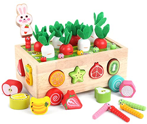 Toddlers Montessori Wooden Educational Toys for Baby Boys Girls Age 1 2 3 Year Old, Shape Sorting Toys 1st One First Birthday Girl Gifts for Kids 1-3, Wood Preschool Learning Fine Motor Skills Game