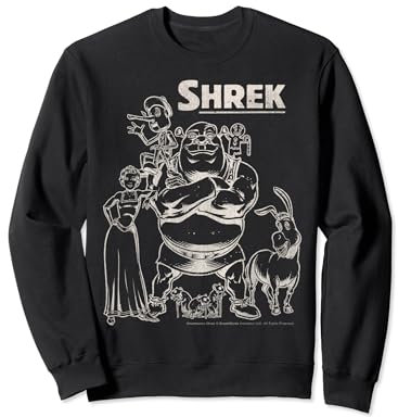 Shrek Group Shot Faded Portrait Sweatshirt
