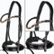 Heinick-Reitsport Trense anatomisch Motion Schwarz Lack breites RH mit Zaumhaken ~ Warmblut ~ (Glow-Blush)