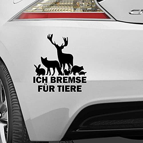 myrockshirt Ich Bremse für Tiere 15 cm wild REH Fuchs Hase Aufkleber Autoaufkleber Sticker Decal JDM Tuning