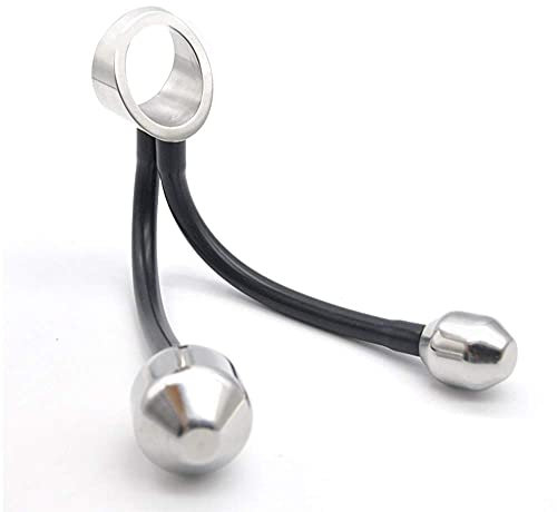 YCGLX Herren Schwer Penis Ring Gürtel Anal Plug, Rostfreier Stahl Metall Anal Perlen Analplug Buttplug Cockringe Hodenring Set Erwachsenen Produkte Spaß Alternative Sex Spielzeuge (M - Ring Ø: 45mm)