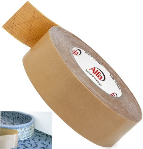 Alfa 1x Sockelleisten Klebeband 40 mm x 50 m doppelseitiges Klebeband mit hoher Anfangs-/Dauerklebkraft zur Montage von Sockelleisten