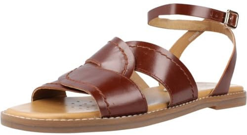 Geox D NAILEEN Flat Sandal, Brown, 35 EU