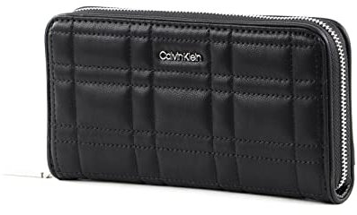 Calvin Klein Geldbörse Ziernähte Metall-Logo schwarz