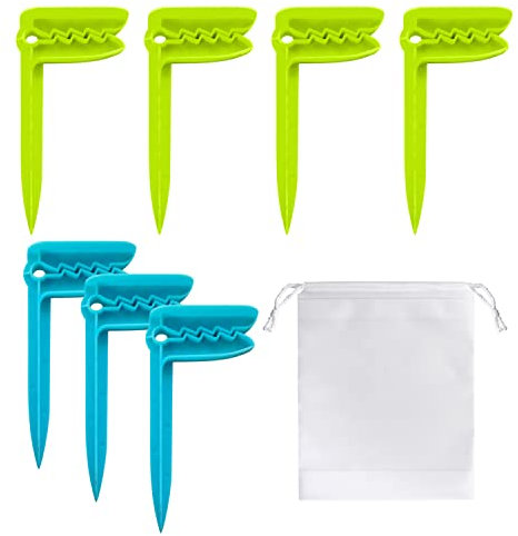Paquete de 7 Clips para Toallas con 1 Bolsa organizadora, Playa Manta Fijar Clavijas, Clips para Toallas de baño a Prueba de Viento para Playa, Picnic, Camping