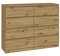 CDF Kommode Artisan mit 8 Schubladen 40 cm Tief Komodenschrank Komode für Wohnzimmer Schlafzimmer Schubladenschrank Malm Kommode viel Stauraum Geeignet Organizer Kleidung 120 cm Breite Modern Look