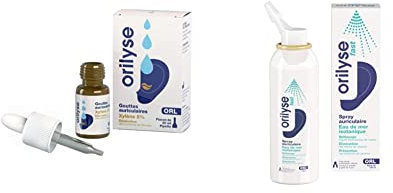 ORILYSE - Gouttes Auriculaires Orilyse Gouttes - Élimination de Bouchons de Cérumen - 20 ml & Spray Auriculaire à l’Eau de Mer Isotonique Orilyse Fast - Nettoyage des Oreilles Quotidien - 100 ml