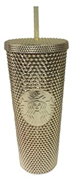 Starbucks Tumbler con borchie d'oro 2022 Autunno Inverno Vacanze Bling (24 Oz - Venti)