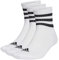 adidas Unisex - Adulto 3-Stripes Cushioned Sportswear Mid-Cut Socks 3 Pairs, White / Black, 8.5-10