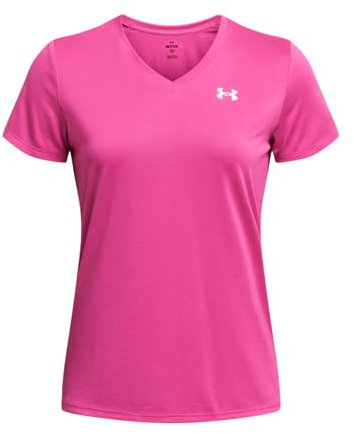 Under Armour Tech SSV-Solid, T-shirt de sport respirant pour femme, T-Shirt manches courtes avec col en V