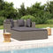 Festnight Polyrattan Sonnenliege XXL Outdoor Doppelliege mit Polster Kissen in Dunkelgrau waschbar Gartenliege Sonneninsel- Outdoor Bett Garten Bett Outdoor Liege 2 Personen Grau