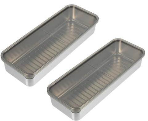 Zerodeko 2pezzi Contenitori Per Alimenti Acciaio Inox Coperchio Ermetico Grandi Capacità Per Conservazione Frigo Picnic e Campeggio