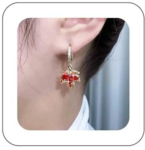 Inateannal Rubin Ahornblatt Ohrringe Kristall Ahornblatt Reif Ohrringe Rot Zirkon Blatt Ohrringe Erklärung Herbst Blatt Huggie Ohrringe Gold Cz Blatt Baumeln Ohrringe Schmuck Für Frauen Und Mädchen