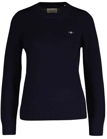 Gant Damen Classic Cotton C-Neck Pullover, Evening Blue, 38