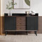Kehun Sideboard Schwarz für Wohnzimmer und Esszimmer, Kommode Schrank Buffetschrank 117.5x40x80 cm mit 2 Türen und 3 Stauraum Schubladen, Schwarz