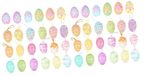 Ciieeo 48 STK Ostereier Partydekoration Schaum-Osterei Essen Easter Eggs Ostern Eier Ornament Geschenke Party-Hängedekorationen Überraschungs-Ei-Geschenk bunt schmücken Spielzeugeier Kind