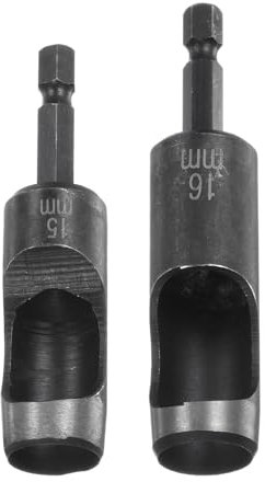 QUARKZMAN 2pcs Punzón de Cuero con Vástago Hexagonal para Taladros, Punzón de 15/16mm de Diámetro para Telas Gruesas, Trabajos de Cuero y Perforación de Tarjetas de PVC