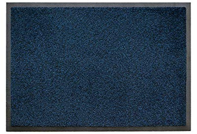 LOGOMATA Tappeto per porta d'ingresso con rivestimento in gomma, resistente, adatto per riscaldamento a pavimento senza PVC (BLACK 85 x 120 cm)