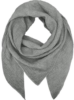 TMK Weiches und leichtes Unisex-Dreieckstuch aus 100% Baumwolle cod.9485 (Vintage, Dunkelgrau)