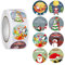 Vintage Aufkleber 1 Rolle, 500 Stück, Siegel, Aufkleber, Weihnachtsbaum, Weihnachtsmann, Buchstaben, Musterpfosten Wasser Transferfolie Chrom (Multicolor, One Size)