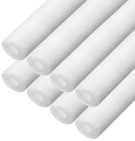 sourcing map 8 Stück Rohrisolierung Verkleidung für Heizungsrohre, Schaumstoffrohr, 10 mm Innendurchmesser, 30 mm Außendurchmesser, Gefrierschutz für Kupferrohre, Weiß