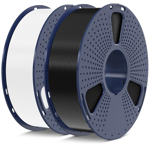 SUNLU PETG Filament 1.75mm Bundle, PETG Filament 2 Pack, Total 2KG, Black+White