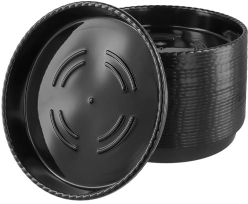 MAKTSAM 20 PCS 30cm Round Plant Saucers, Black Flower Pot Saucers, Plastic Plant Pot Trays for Garden Flower Plant Indoor