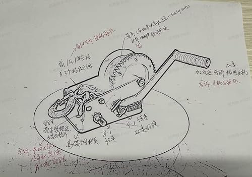 Boat Trailer Winch 1600lbs, Hand Winch Heavy Duty Hook and Comfortable Handle