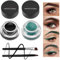 Boobeen 2 colours Liner Gel Eyeliner Imperméable - Eyebrow Colors Gel Formula Long Lasting - Set de maquillage des yeux avec 2 Packs de pinceaux Eyeliner et Pinceau à sourcils