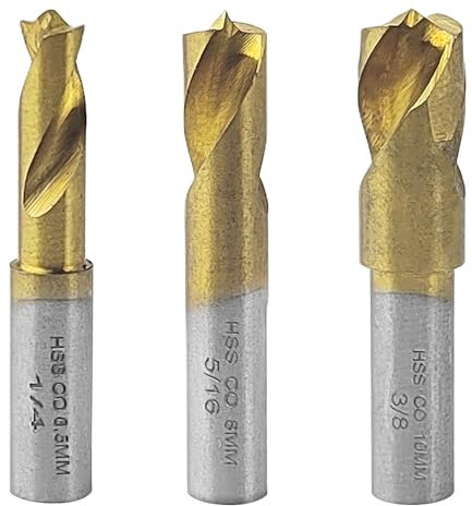 Juego de Brocas para Soldadura por Puntos, Contiene Brocas para Soldadura por Puntos de 6,5 mm/8 mm/10 mm, para Eliminar Cordones de Soldadura en Uniones Soldadas de Chapa Metálica (plata)